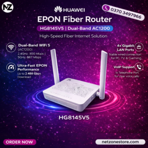 Huawei HG8245V5 Dual Band AC1200 GPON Fiber Optic Router with 4 Gigabit Ports