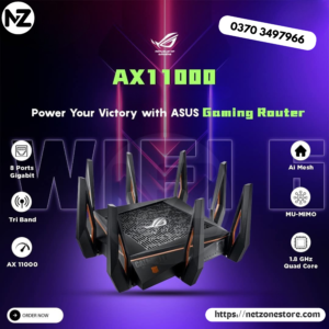 ASUS ROG Rapture GT-AX11000 Wi-Fi 6 Gaming Router 10 Gigabit Wireless Tri-Band Router (Branded Used)