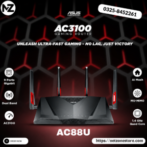 ASUS RT-AC88U AC3100 Dual Band Gigabit Wi-Fi Gaming Router (Branded Used)