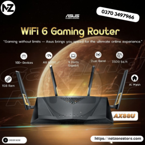 ASUS RT-AX88U AX6000 Wireless Dual-Band Wi-Fi 6 Smart Router ((Branded Used)