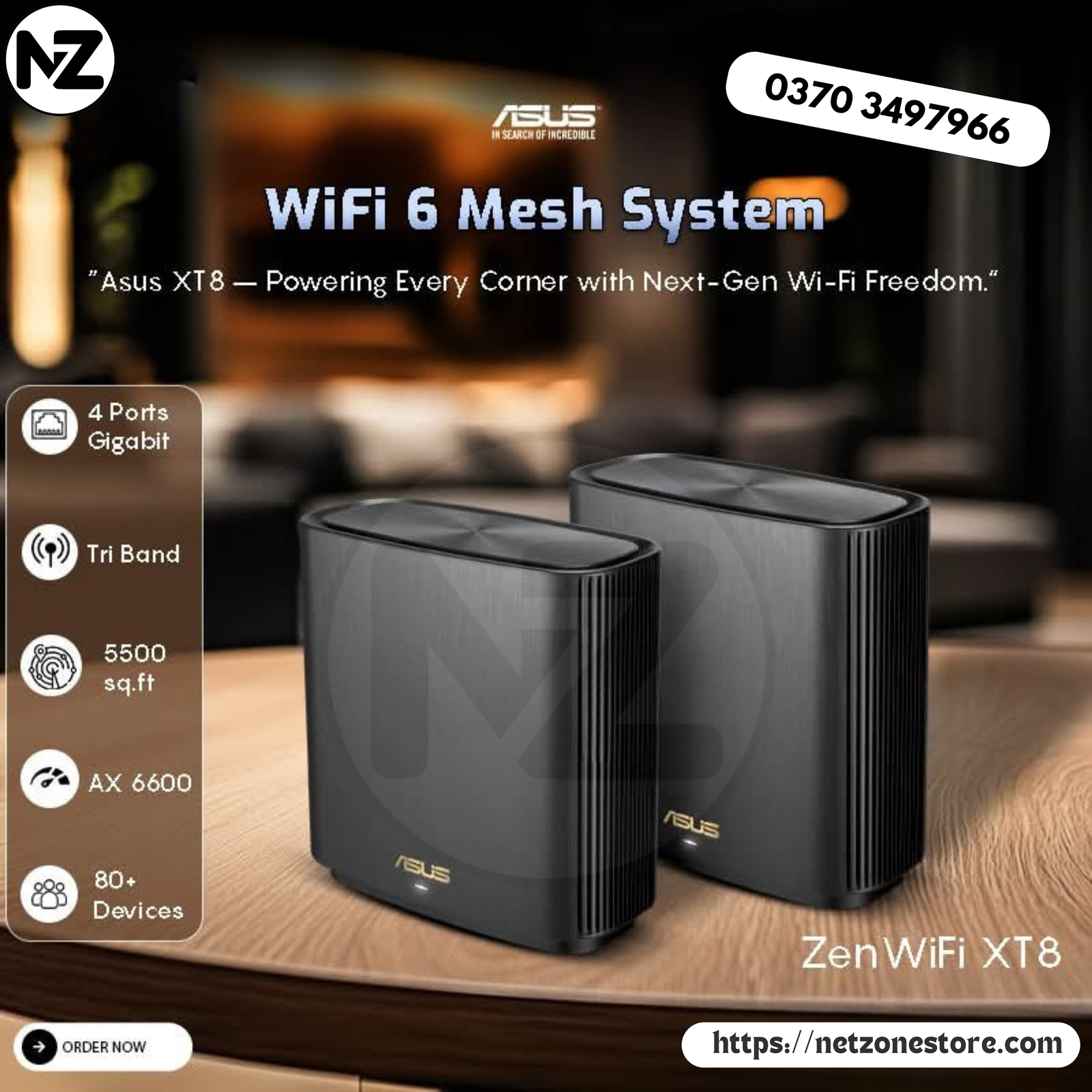 ASUS ZenWiFi AX6600 XT8 Mesh WiFi 6 Router Pakistan